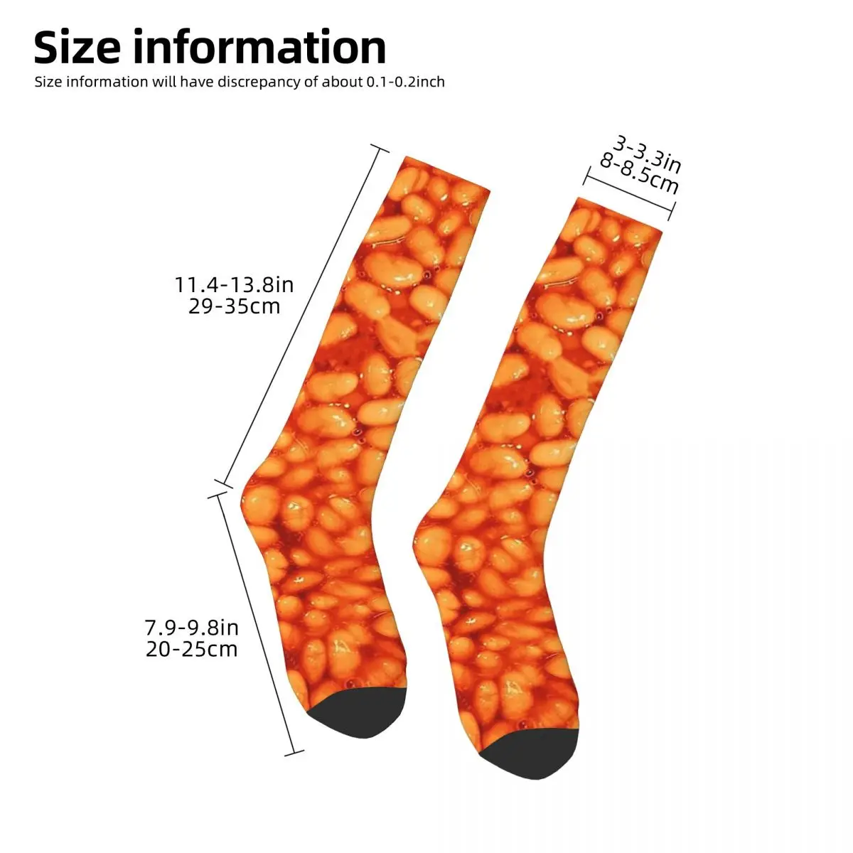 Beans In Things Pattern Socks Harajuku Super Soft Stockings All Season Long Socks Accessories for Unisex Birthday Present