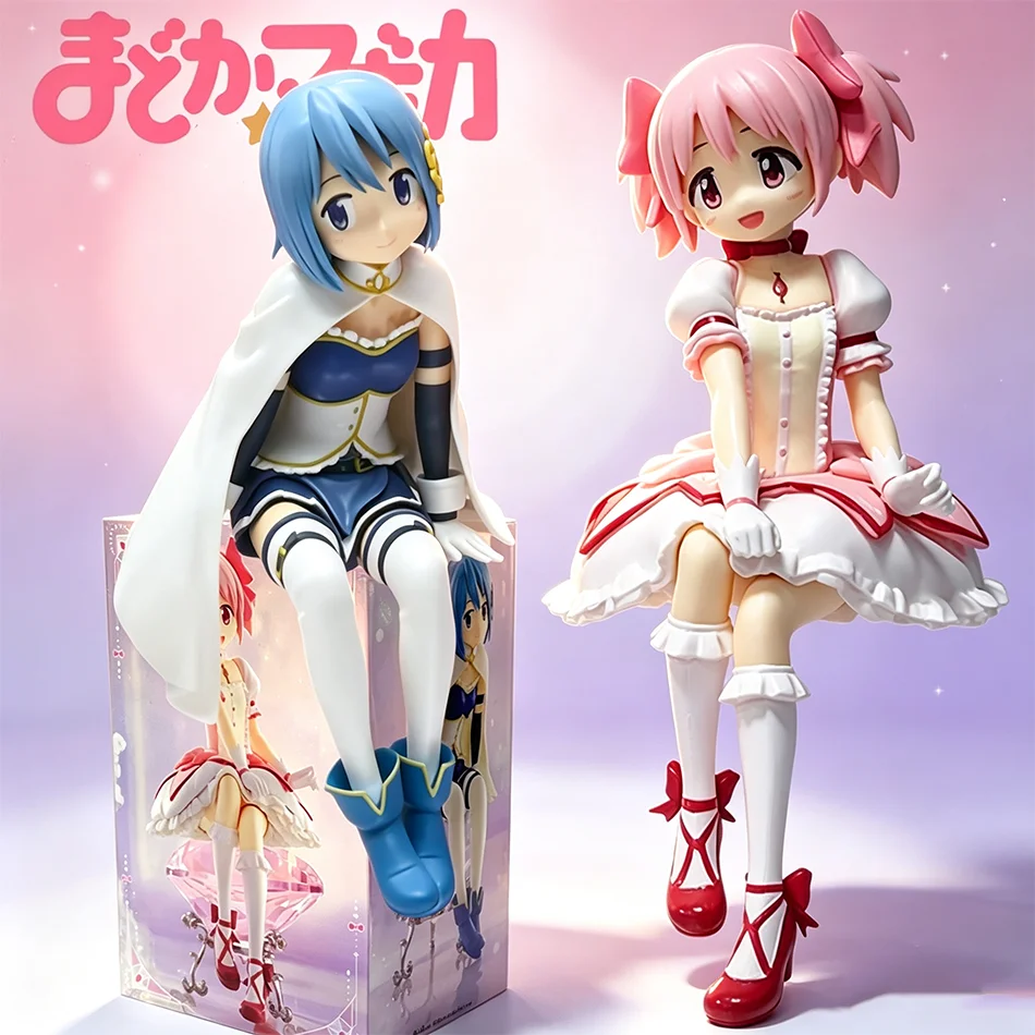 Puella Magi Madoka Magica Sitting Chair Anime Figure Kaname Madoka Akemi Homura PVC Statue Desktop Ornament Collectible