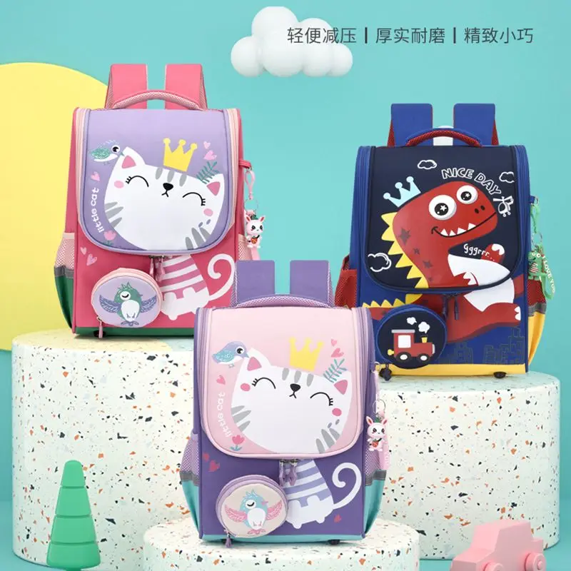 New Cute Cat Kitty Print Bagpack Boy Girl Kindergarten Schoolbag Kids Cartoon Anime Bookbag Travel Students School Bags Backpack