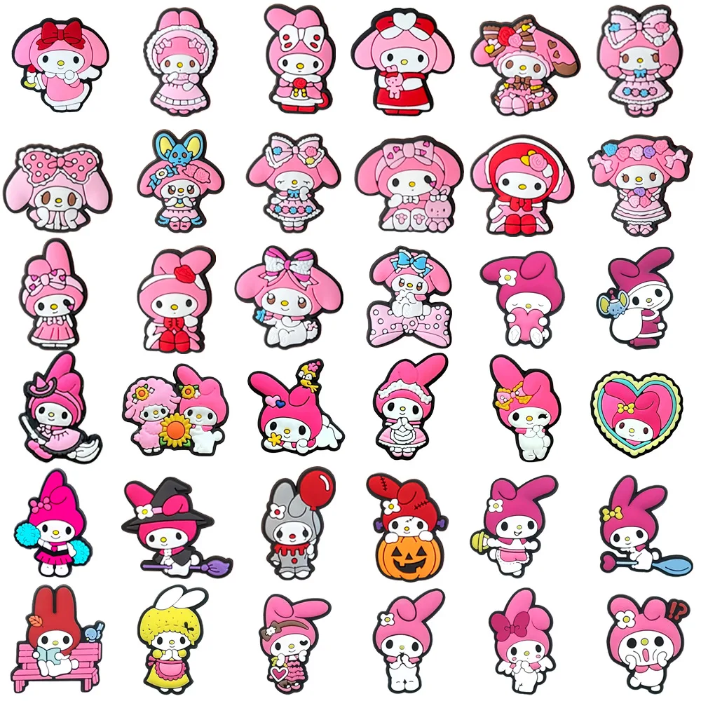 

Cartoon Sanrio My Melody PVC Soft Rubber DIY Accessories in Stock Shoe Charms Accessories for Crocs Sandals Y2k Fashion Toys