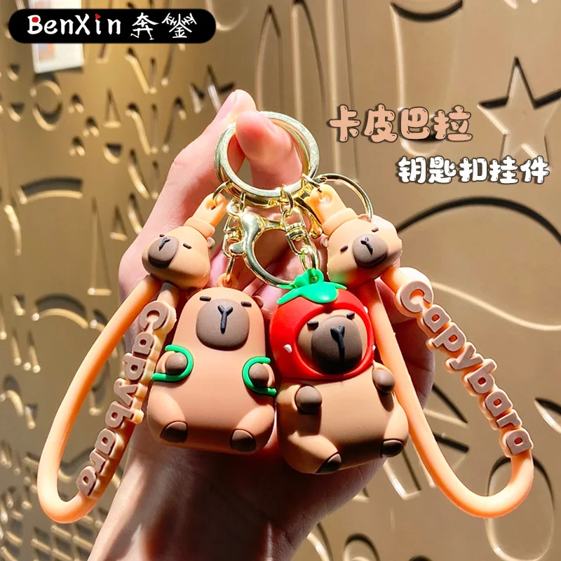 

Minso Keychain schoolbag pendant, cute capybara key chain, small accessory pendant