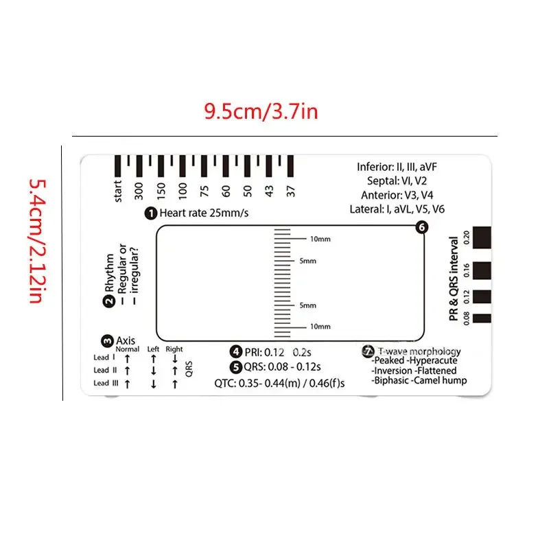 ECG 7 Step Electrocardiogram Measurement Observation Ruler