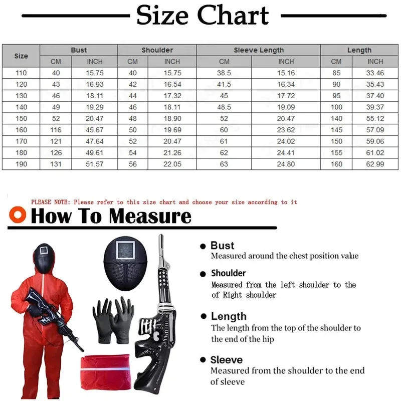 Calamari  Costume  2025 New Child Red Game Jumpsuit Cosplay Party Tracksuit Outfits Props Role Play Classic Korean Tv Belt