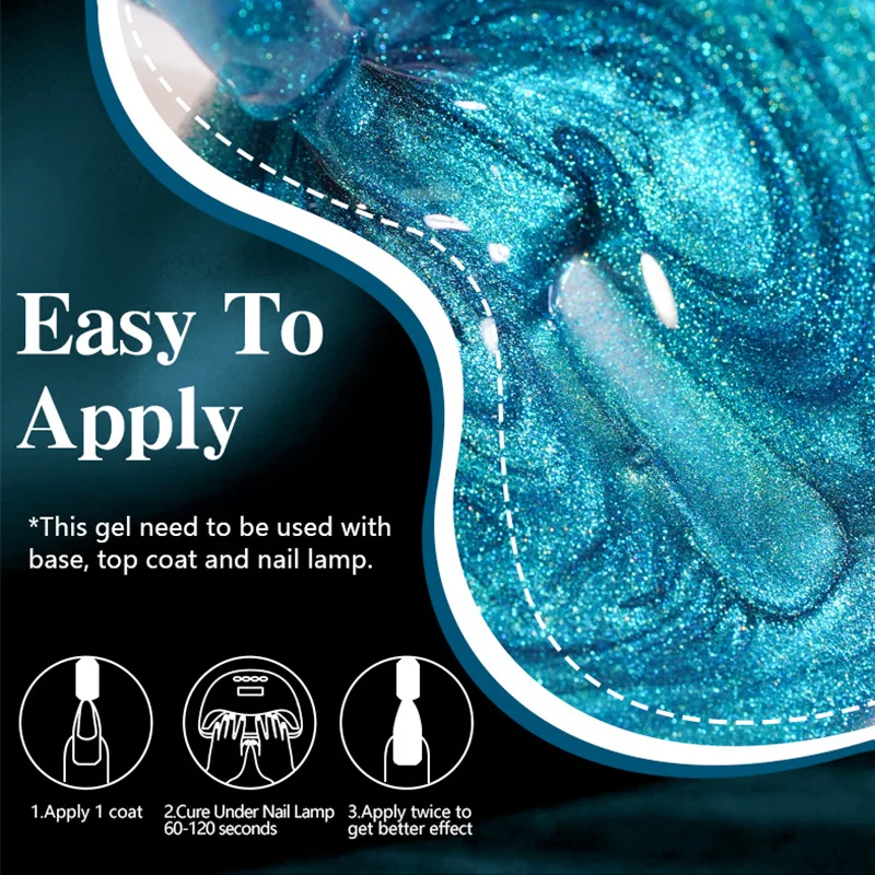 Galaxy Gel-Nagellack, 12-teiliges Jelly-Nagelset, glitzerndes Cat-Eye-Nagellack-Set mit Farbwechsel, Schatzkasten-Kollektion mit 4 Stück B