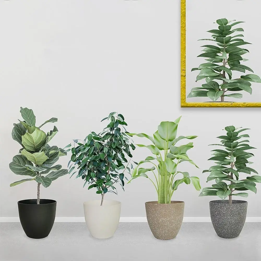 Plastic Frosted Imitation Stone Flower Pot Thickened Large-capacity Plant Planter Frosted European Style Plant Cultivation Pot