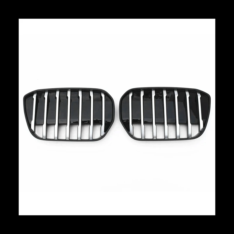 Car Front Grille Fog Lamp Frame Decorative Sticker Car Accessories Black & Silver Tail Rear Lip Spoiler For BMW IX3 2022