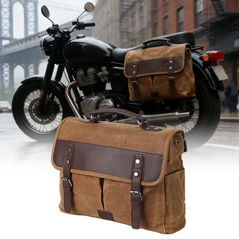 Vintage Motorcycle Side Bag Waterproof Motorcycle Panniers Retro Riding Saddlebag For Triumph Bonneville T100 T120 Honda CB500F