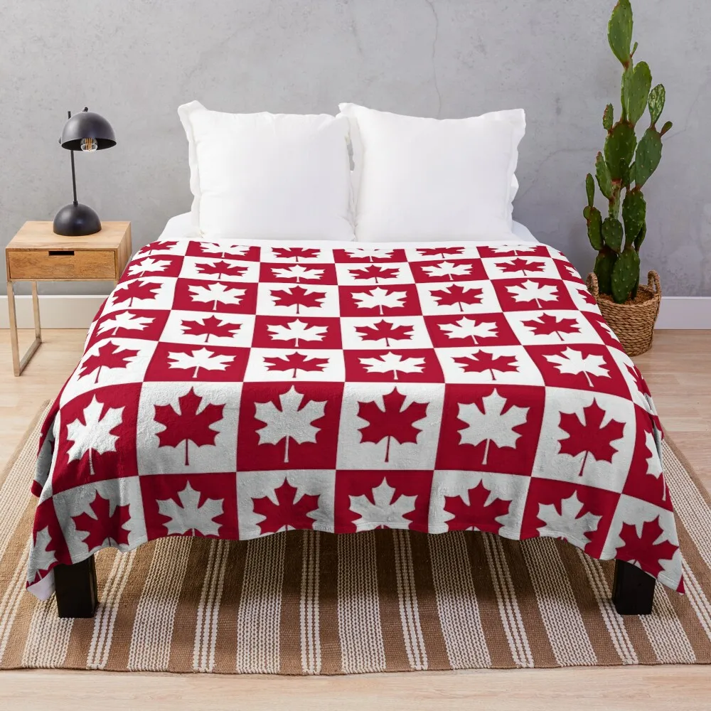 

Canada Maple Leaf Checker Pattern Throw Blanket Luxury St Decorative Sofas Blankets