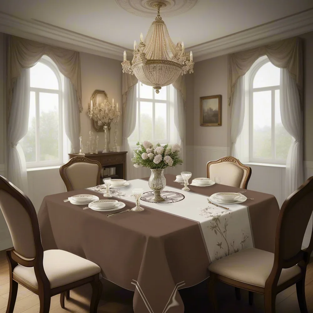 JIT1pc's new simple-print square tablecloth, with edge-locking technique, is stain-resistant and does not wrinkle. yzb