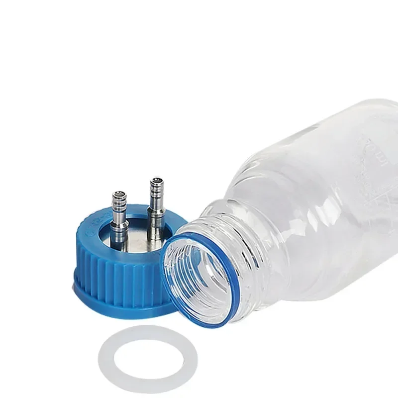 Stainless Steel GL45 Reagent Bottle Cap with Medium Openings for Refill, 1-4 Holes, Durable