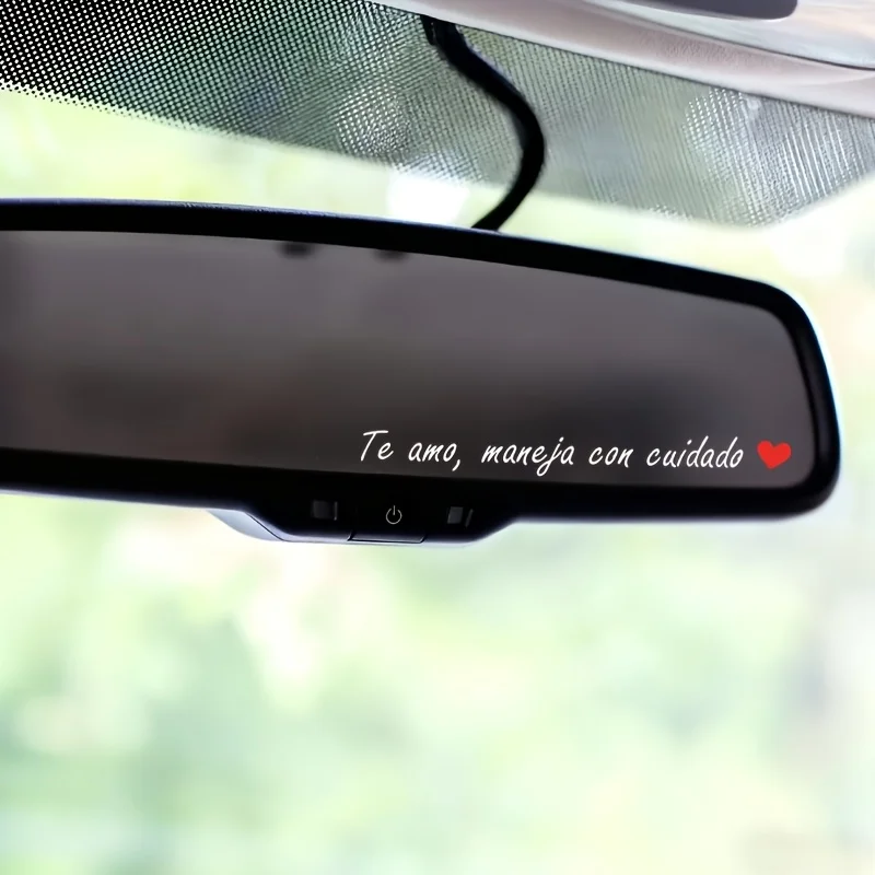 Romantic Spanish I Love You Drive Safe Sticker Vinyl Decal for Car Rearview Mirror Window Safety Message Decor