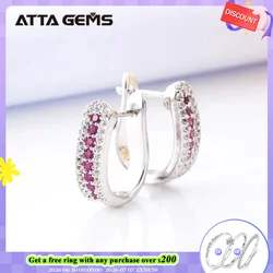 Ruby Silver Drop Earring for Women Classic Design Created Ruby Gemstone Family Members' Gifts Fine Jewelry Top Quality