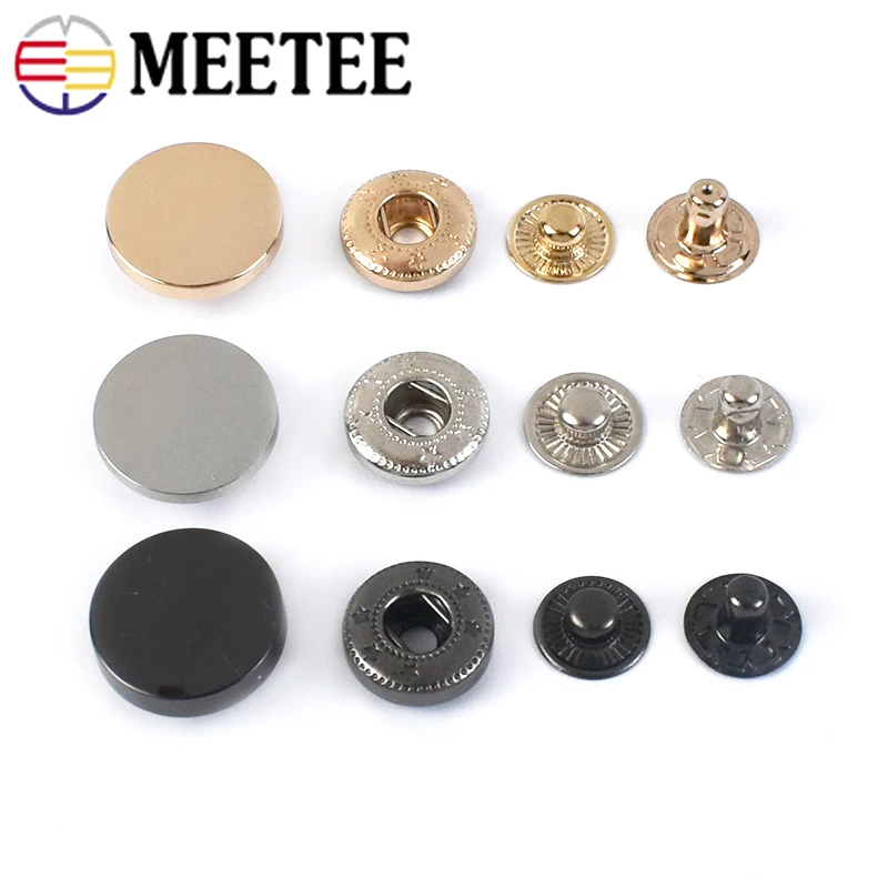 20Sets 10-25mm Metal Snap Buttons for Garment Bag Fastener Press Button Clothes Decorative Buckles DIY Jacket Sewing Accessories