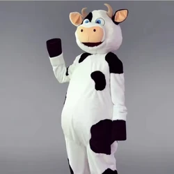 Cow Mascot Costume Adult Cosplay Milk Cows Mascotte Cartoon Character Outfit Suit Advertising Animal Carnival Halloween Costumes