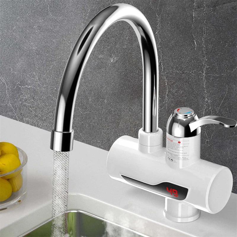 

1 PCS Electric Kitchen Hot Water Faucet Heater Tap Cold Heating Faucet Tankless Water Heater EU Plug