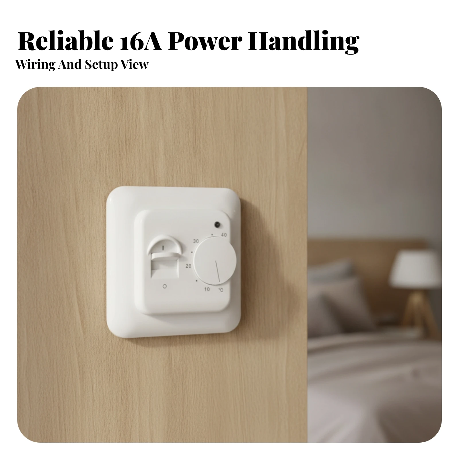 Manual Thermostat with Floor Sensor Electric Dial Thermostat with Sensor Temperature Controller Easy to Install DIY