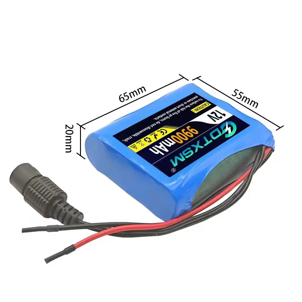 Placa de protección 3S1P 12V 9900mAh batería 12V 9900mAh 18650 iones de litio DC 12,6V batería súper recargable.