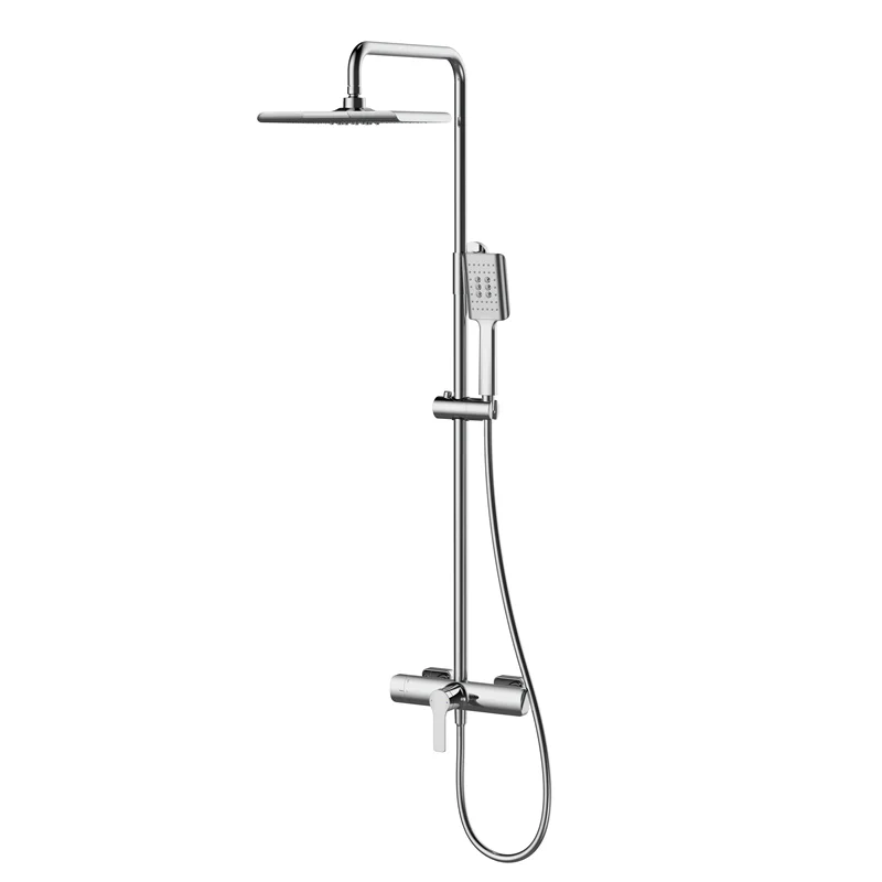 Modern Bathroom Wall-mounted Shower Column System Thermostat Mixer Faucet Bath And Set