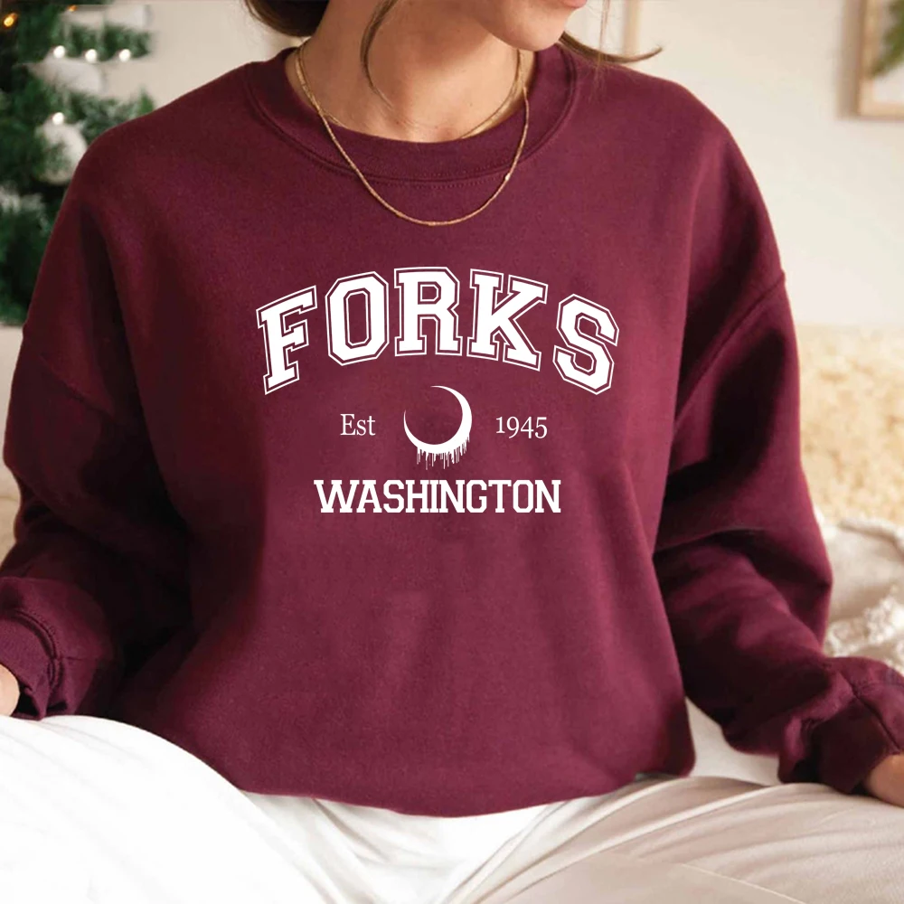 Twilight Sweatshirt Forks Washington Sweatshirts Unisex Langarm-Rundhalspullover Team Edward Sweater Streetwear Hoodies – Detail 7