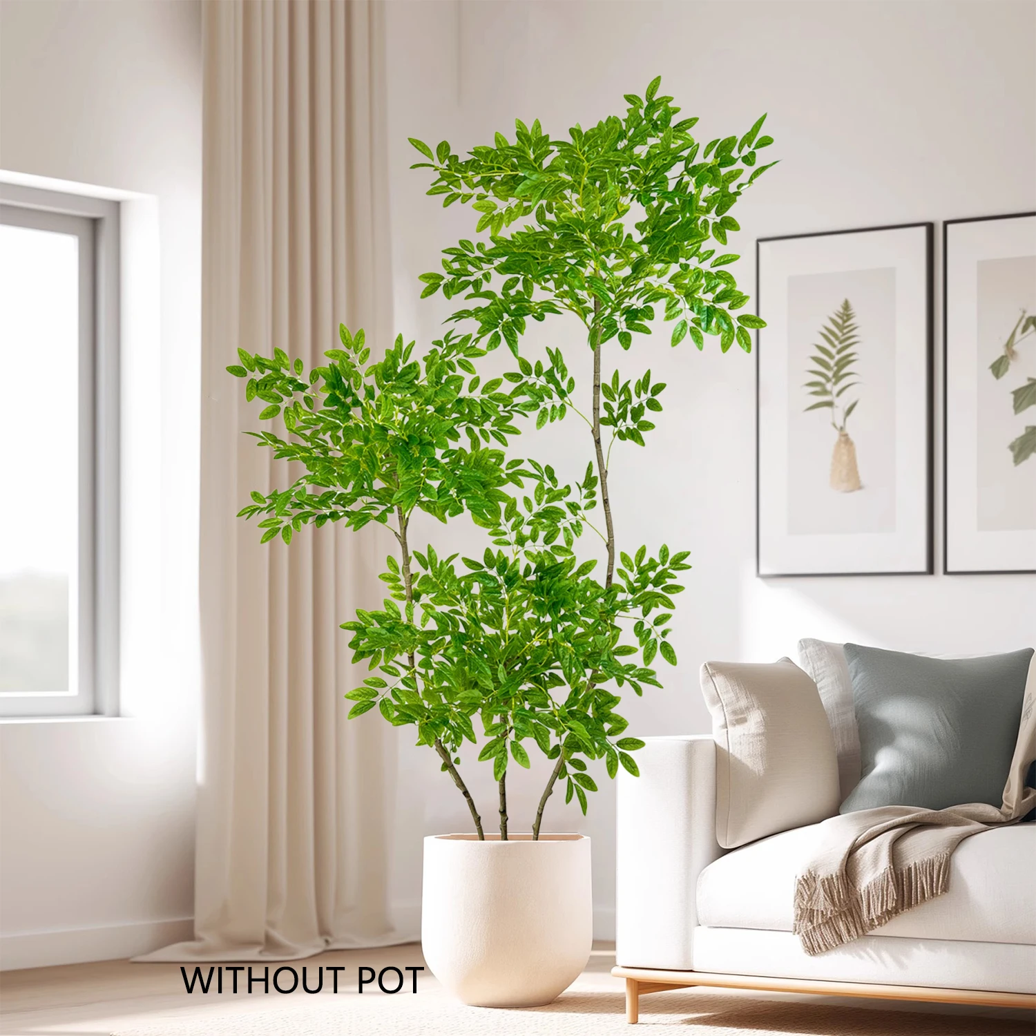 120-200cm Artificial Ficus Plant Banyan Branch Plastic leaves realistic touch Ornament indoor Faux Plant for Home office Decor