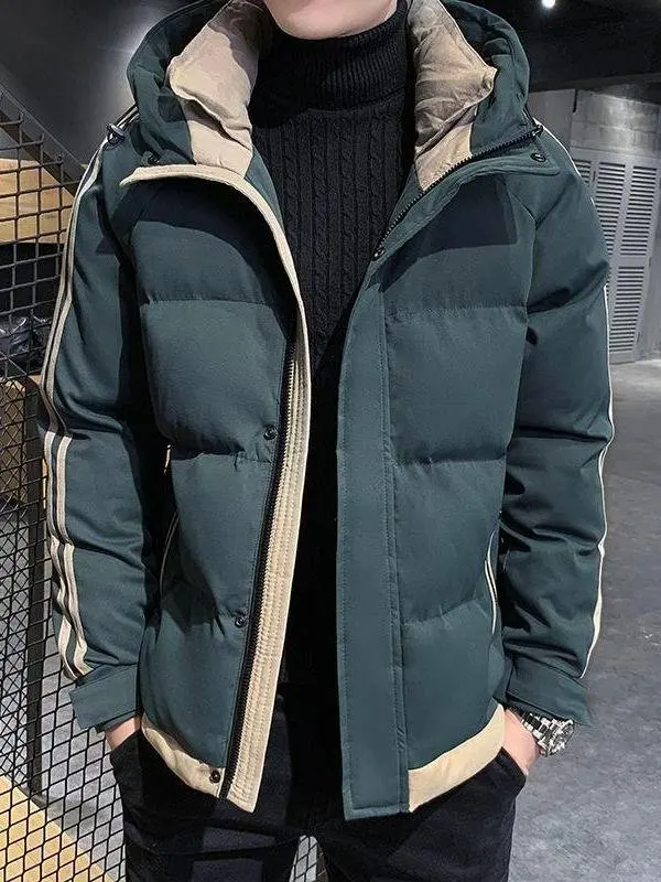 

Мужское хлопковое пальто Thiened Down Jaet, зимнее новое свободное пальто с капюшоном Faion Ci, молодежное теплое пальто с хлопковой подкладкой