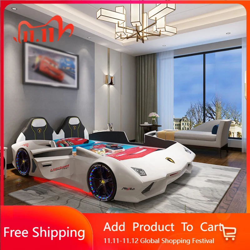 

Double Queen Massage Bed Bedroom Frame Luxury Castle Multifunctional Smart Bed Safe Sleeping Letto Matrimoniale Home Furniture