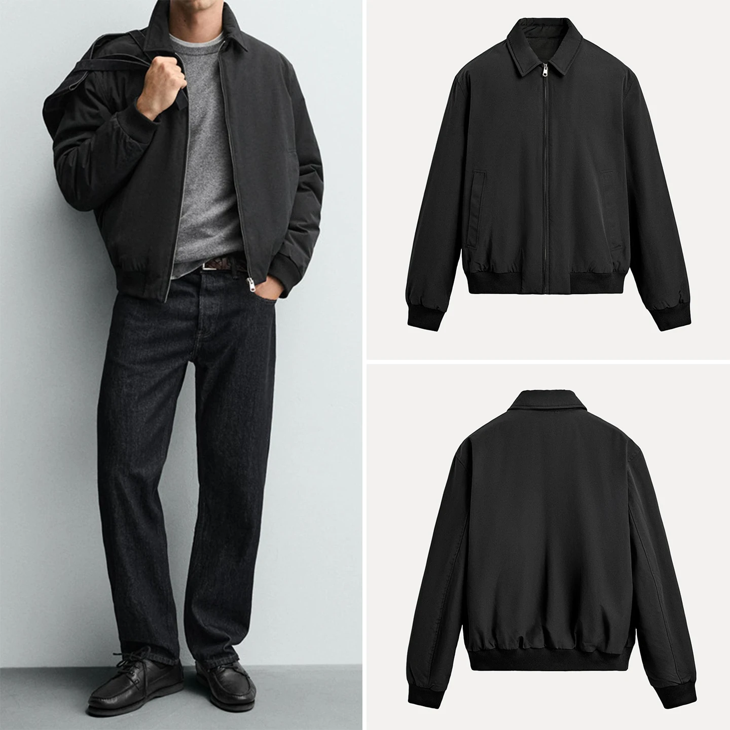 

Свободный крой, хлопковая куртка для мужчин, повседневная длинная застежка-молния, откидной воротник, легкие осенние новые поступления Z