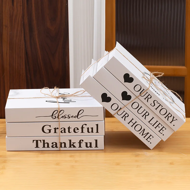 

3Pcs Foldable Decoration Fake Books Brief Nordic Wind Design Coffee Table Ornaments Club Hotel Room Villa Home Decor Prop Book