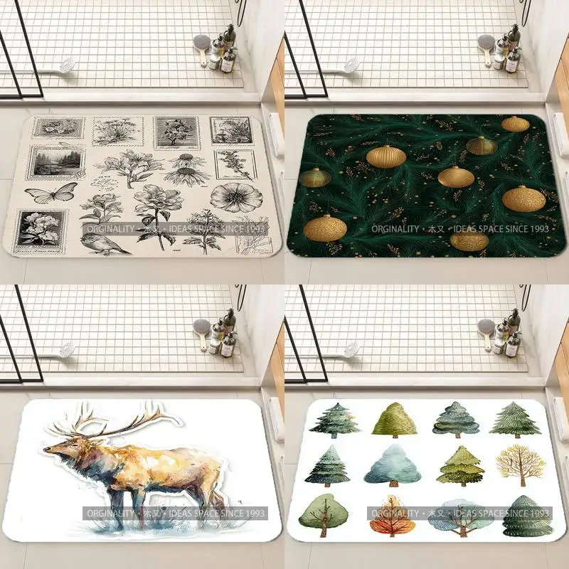 

Watercolor Beach Christmas Living Room Decoration Home Sofa Non-Slip Carpet Study Bedroom Tatami Children'S Soft Floor Mat