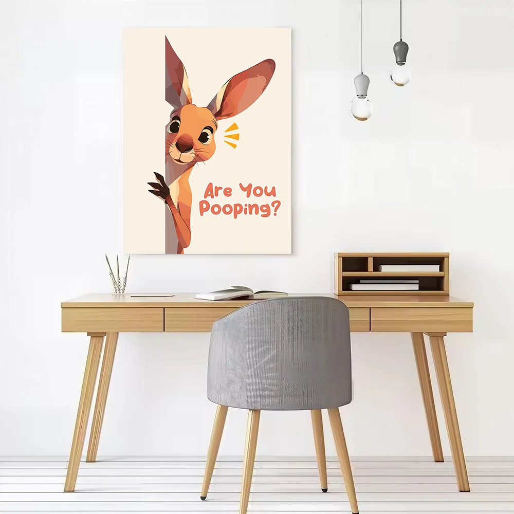 Cartoon Kangaroo With Funny Text Canvas Wall Art Poster Personalized Photo Printing Perfect Gift for Decorative Paintings Frames