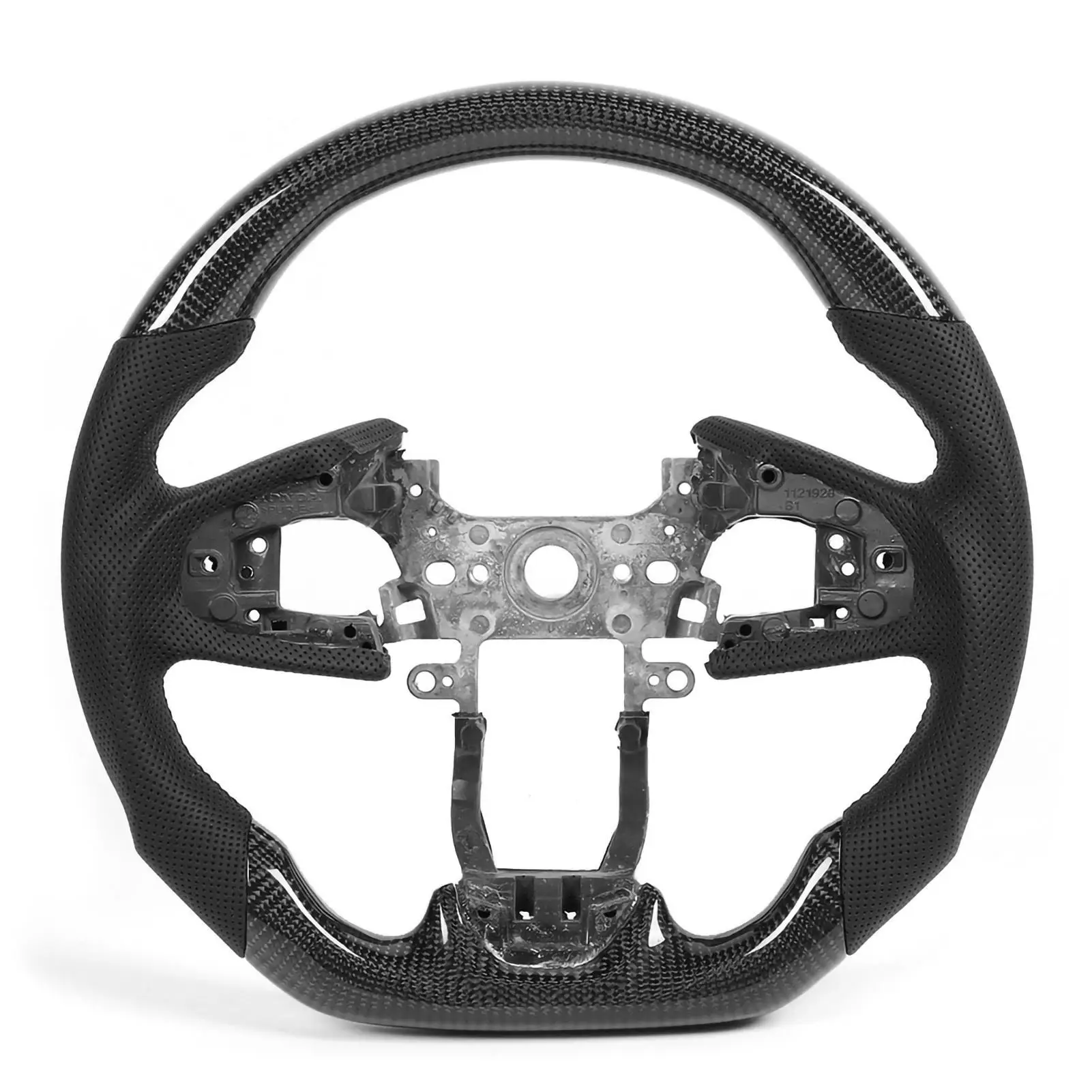 Carbon Fiber Steering Wheel Nappa Preforated Leather W/ Black Stitching Fit for civic FC Type-R FK8 2016-2020