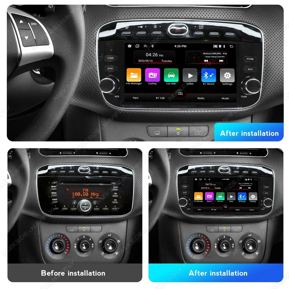 2 Din مشغل فيديو أندرويد لشركة فيات لينيا بونتو EVO 2012-2015 Carplay راديو السيارة Autoradio نظام تحديد المواقع والملاحة الوسائط المتعددة ستيريو الصوت #1