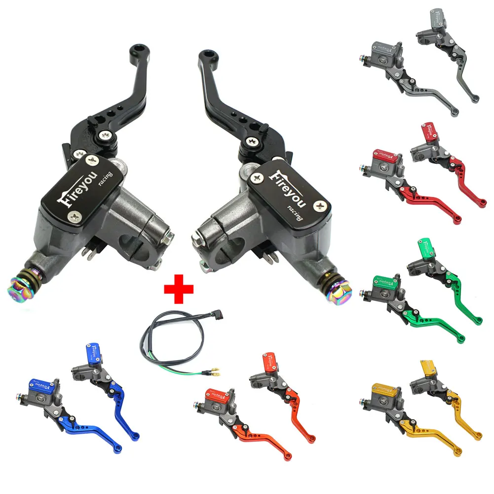 Motocicleta Master Cylinder Lever Brake, Bomba de Embreagem Hidráulica, Honda, Yamaha, Kawasaki, Suzuki, Motocross, Vespa, Dirt Pit Bike, 22mm