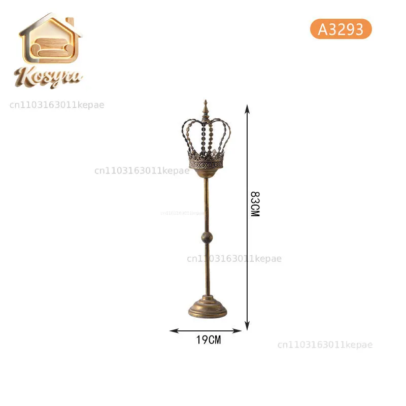 Retro court style floor-to-ceiling candlestick age sense old ornament ornament personality creative crown candlestick