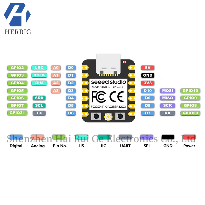 บอร์ดพัฒนา ESP32 Seeed Studio XIAO ESP32C3/S3 บลูทูธพลังงานต่ำ รองรับ WiFi แบบดูอัลโหมด
