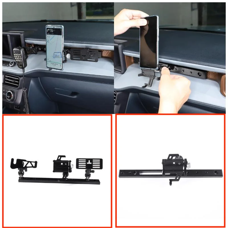 Carbon Steel Co Driver Dashboard Mobile Phone Bracket Communication Walkie Talkie Holder Mount For Ford Maverick 2022-2023