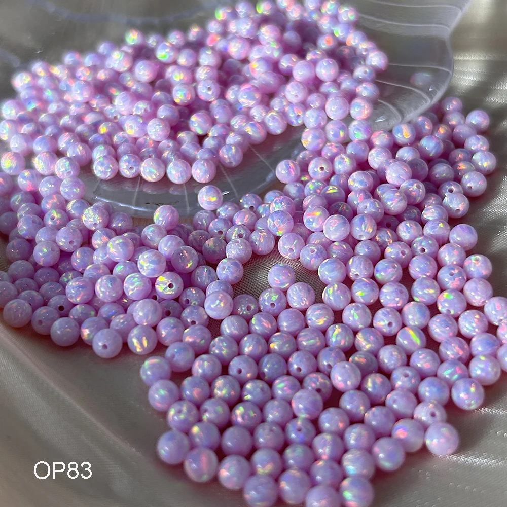 

20/50pcs Light Purple Beads for Jewelry Making 2mm--8mm Lab Created Opal Dark Purple Beads Drill Hole