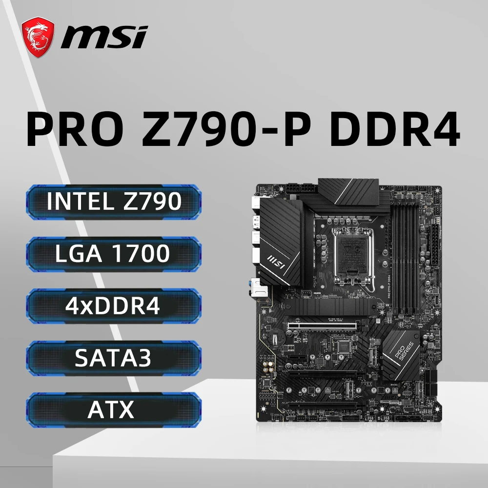 

MSI Z790 Motherboard LGA 1700 Socket Supports Intel Core 14th/13th/12th Gen Processors i5-12400F CPU DDR4 HDMI M.2 NVME ATX