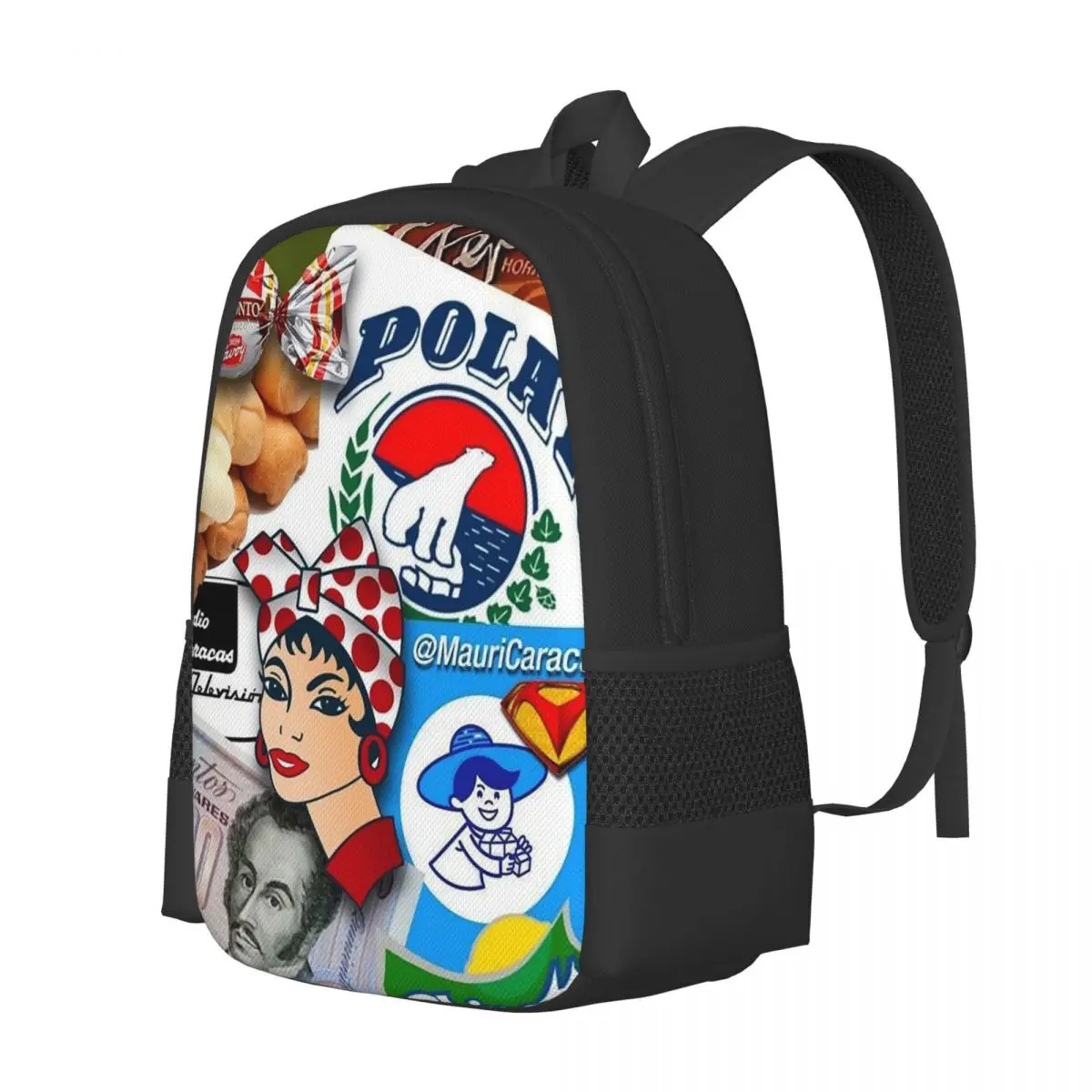 Arepas Venezuela Student Backpack School Bag Hiking Travel Daypack for Men Women Fashion Bookbag Shoulder Bags