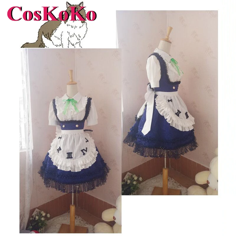 CosKoKo [Customized] Izayoi Sakuya Cosplay Anime Game Touhou Project Costume Gorgeous Sweet Maid Dress Party Role Play Clothing