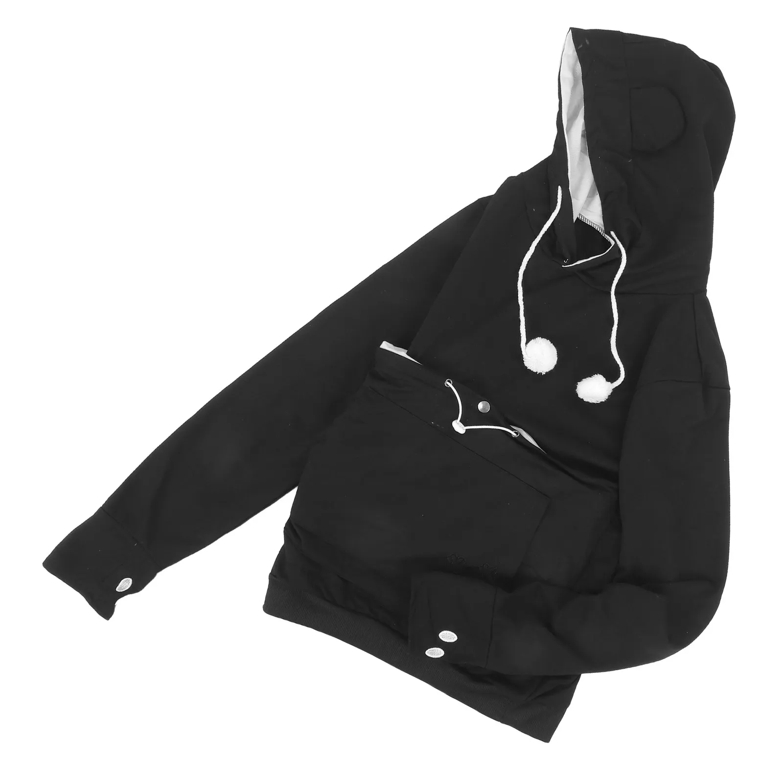 Hoodie with Pet Pouch for Cats Dogs - Cozy Unisex Sweater Carrier Sweatshirt Winter Fall Walks Shopping Travel Comfortable L
