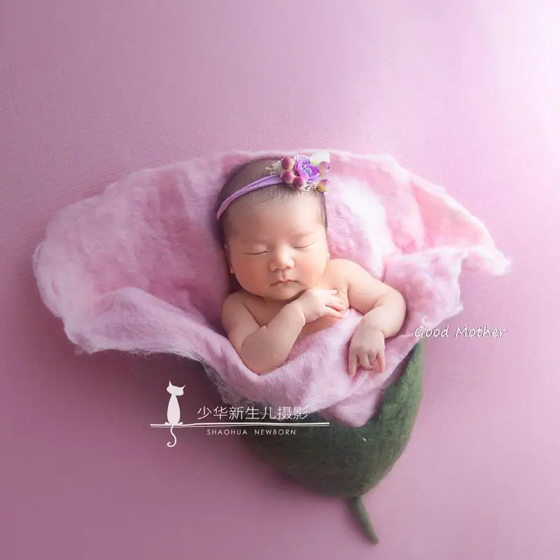 Children's photography props flower bud modeling felt newborn wrapped men's and women's baby studio photo set