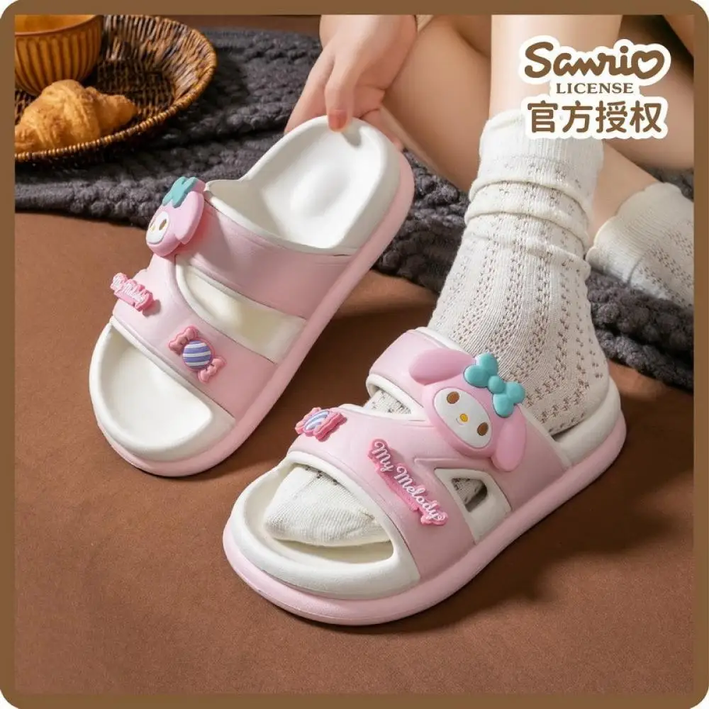 

Sanrioed Cute My Melody женские тапочки из ЭВА Kawaii Pochacco аниме летние женские летние пляжные уличные нескользящие сандалии для девочек