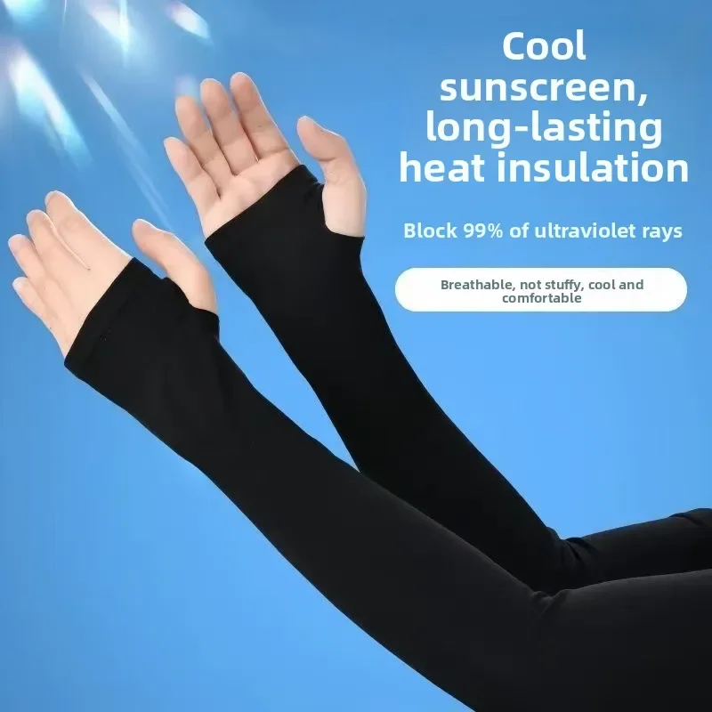 Guanti protettivi per il braccio da ciclismo all'aperto estivi neri traspiranti sia per uomo che per donna