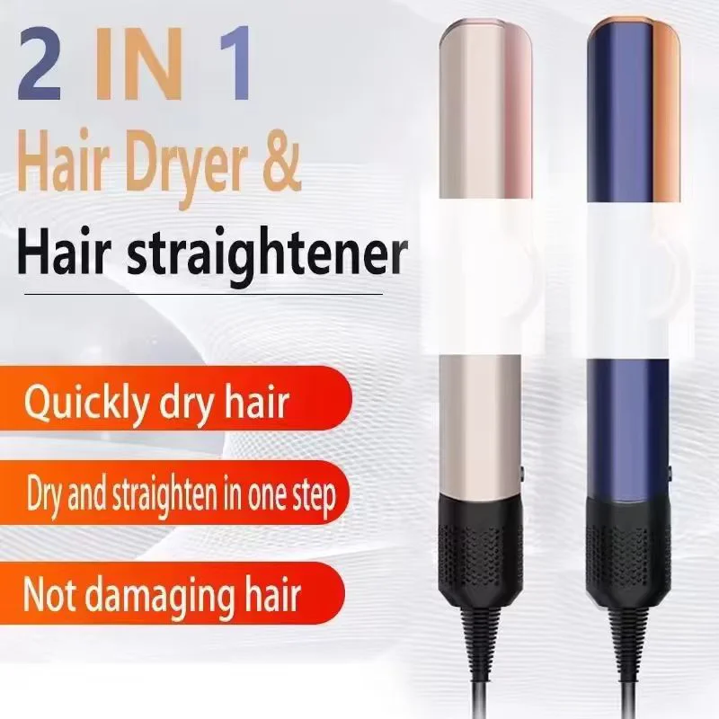 

Professional 2-in-1 Hair Dryer & Straightener Negative Ion Wet & Dry Hair Straightening Iron Multi-Functional Hair Dryer