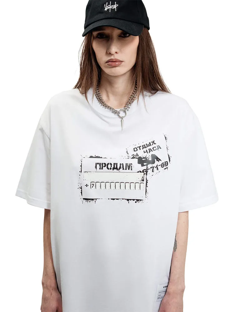 T-Shirt Graphic Women Tops Y2k Oversized Vintage Fashion Printed Short Cotton Streetwear Casual HipHop High Street Graphic Print