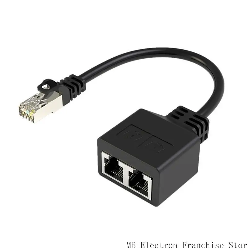 T5EA 1 إلى 2 طرق LAN Ethernet Cable Cable RJ45 Female Splitter Connectors Adapter