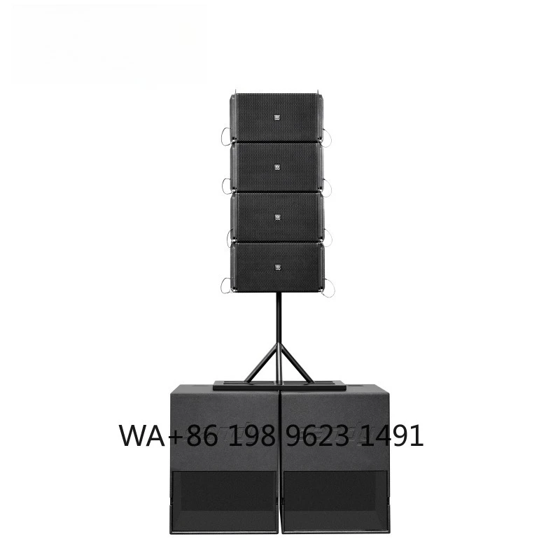 10+18 Inch Waterproof Active Line Array Speaker Portable Bracket Outdoor Stage  Equipment