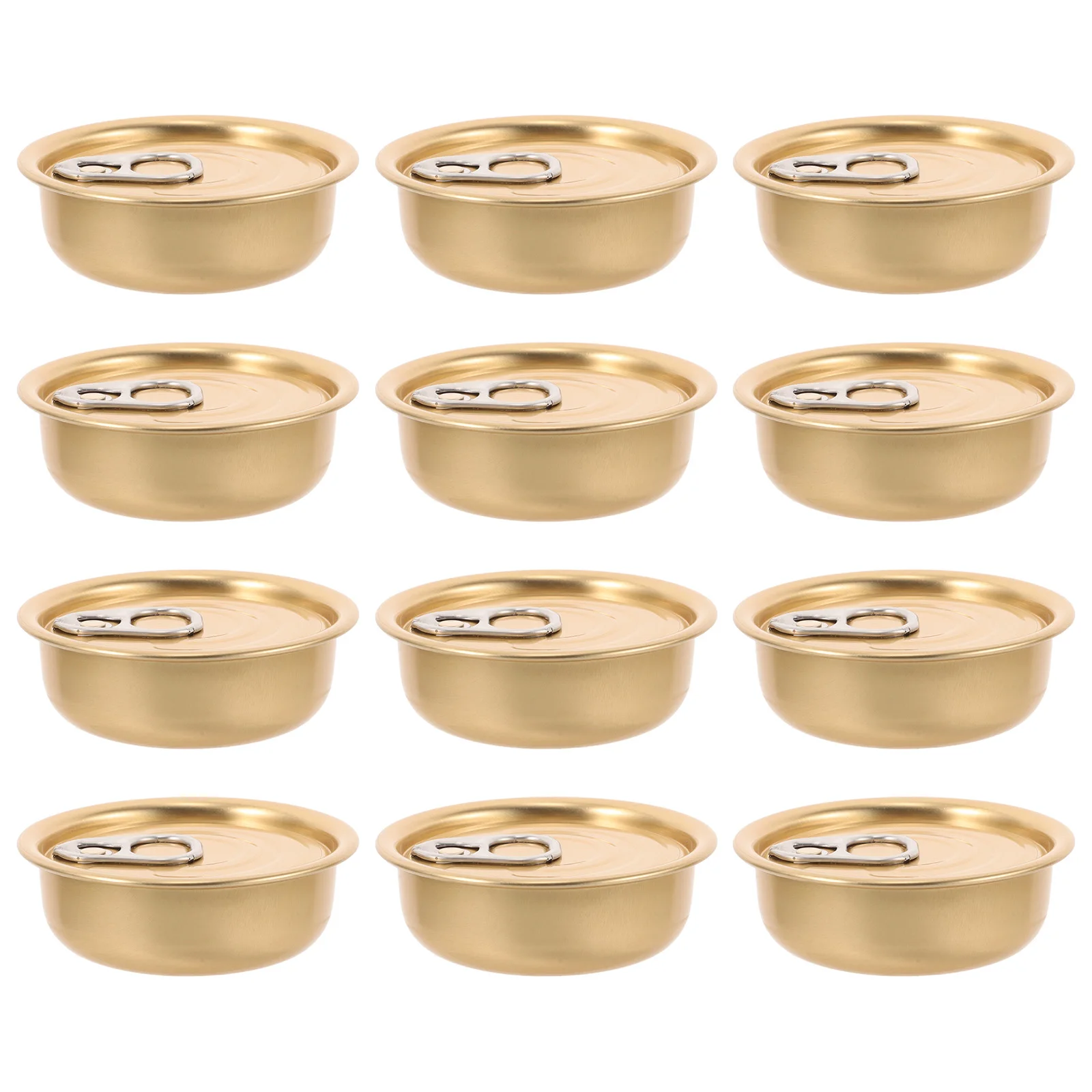 

12pcs Empty Pet Food Snack Containers Metal Can Storage Cat Dog Food Bulk Easy-Open Lid Sealed Freshness Holiday Cookie Tins