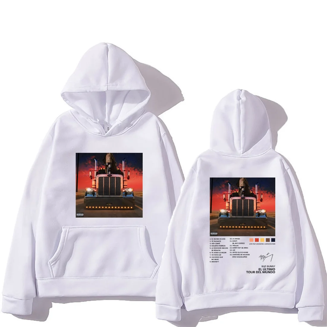 Bad Bunny Autumn Winter 2025 Graphics Hoodie Men Women's pullover vintage Fleece clothes fashion Long sleeve hip hop streetwear